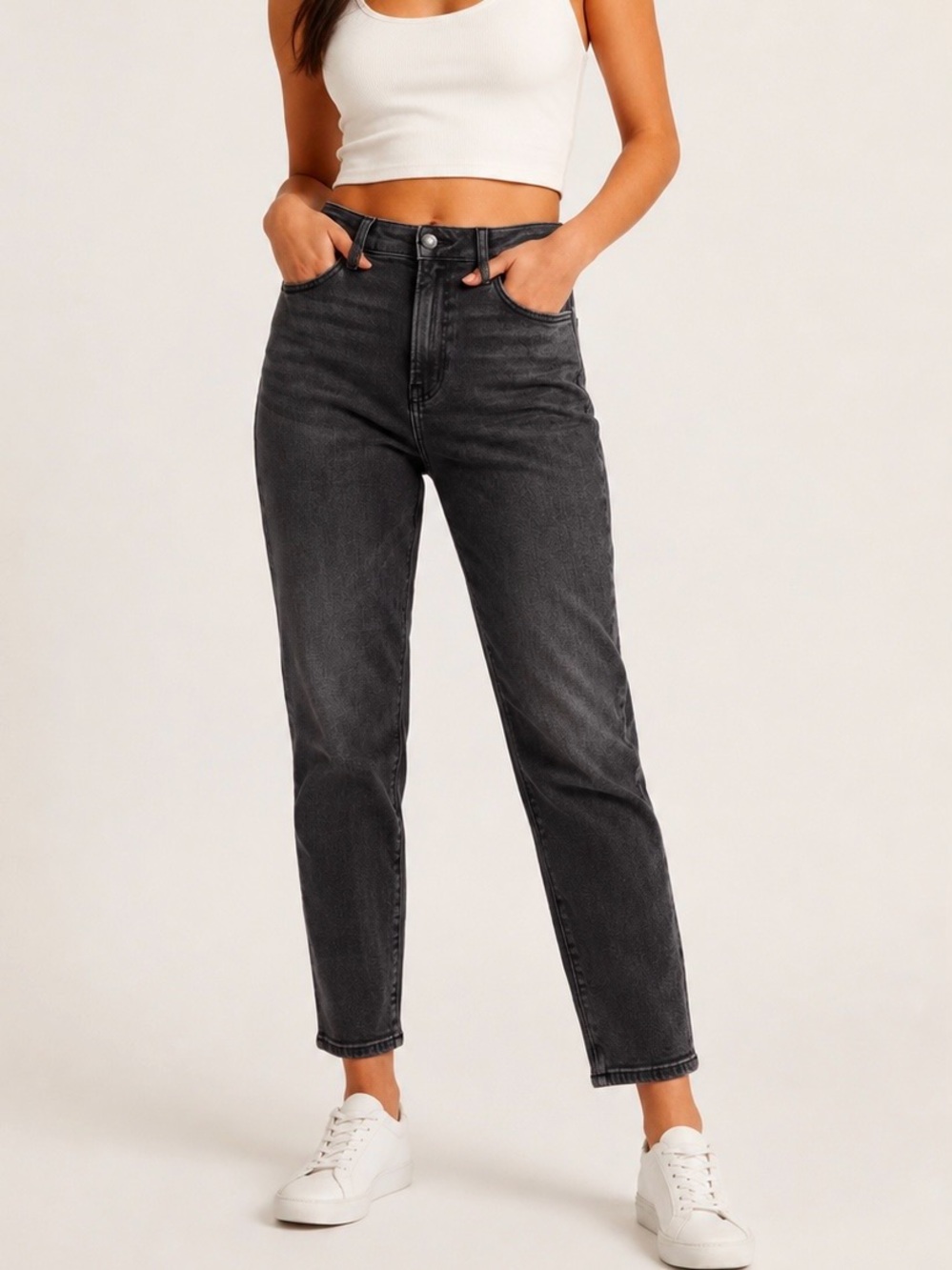 American Eagle Outfitters High-Rise Black Wash Mom Jeans